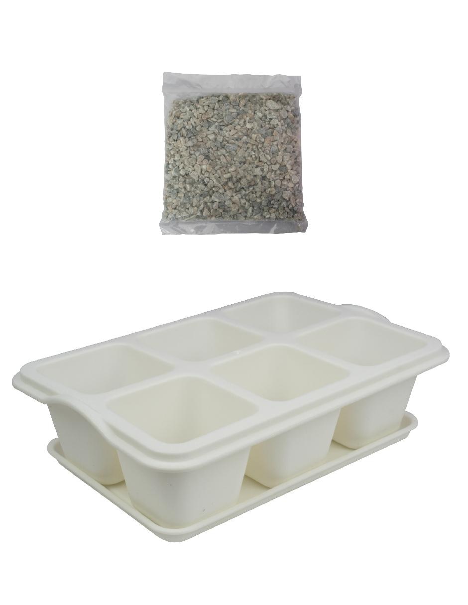 Plato para maceta de plástico con sistema automático de riego 2