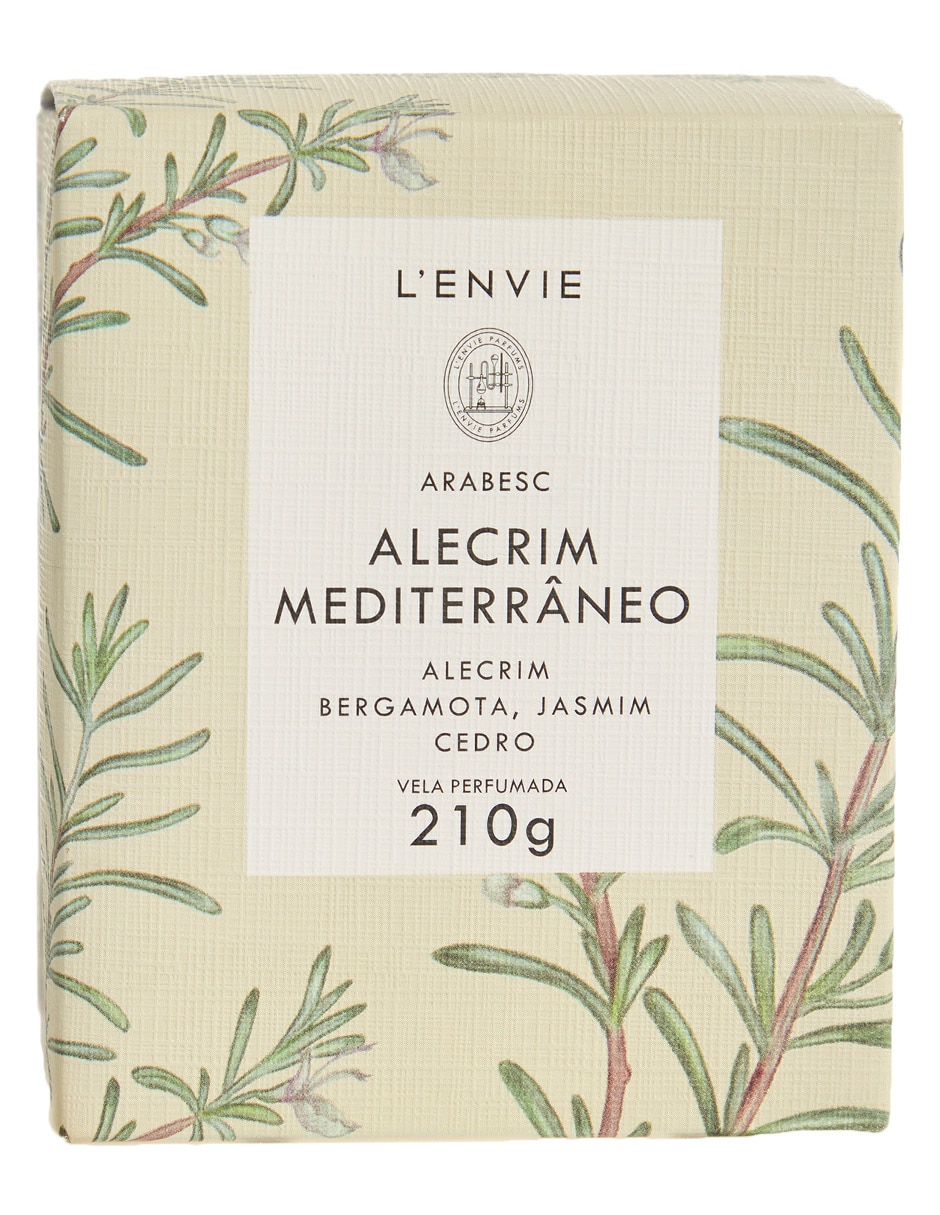 Vela aromática Alecrim Mediterrâneo aroma bergamota, jazmín y madera de cedro