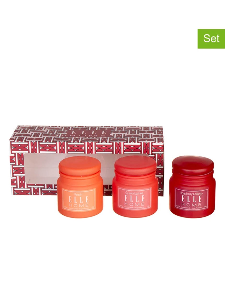 Set vela con tapa Elle 3 piezas frutal