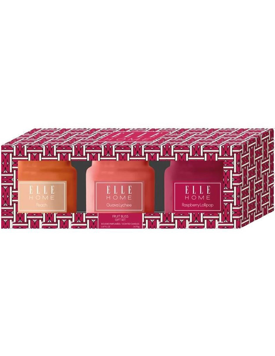 Set vela con tapa Elle 3 piezas frutal 2