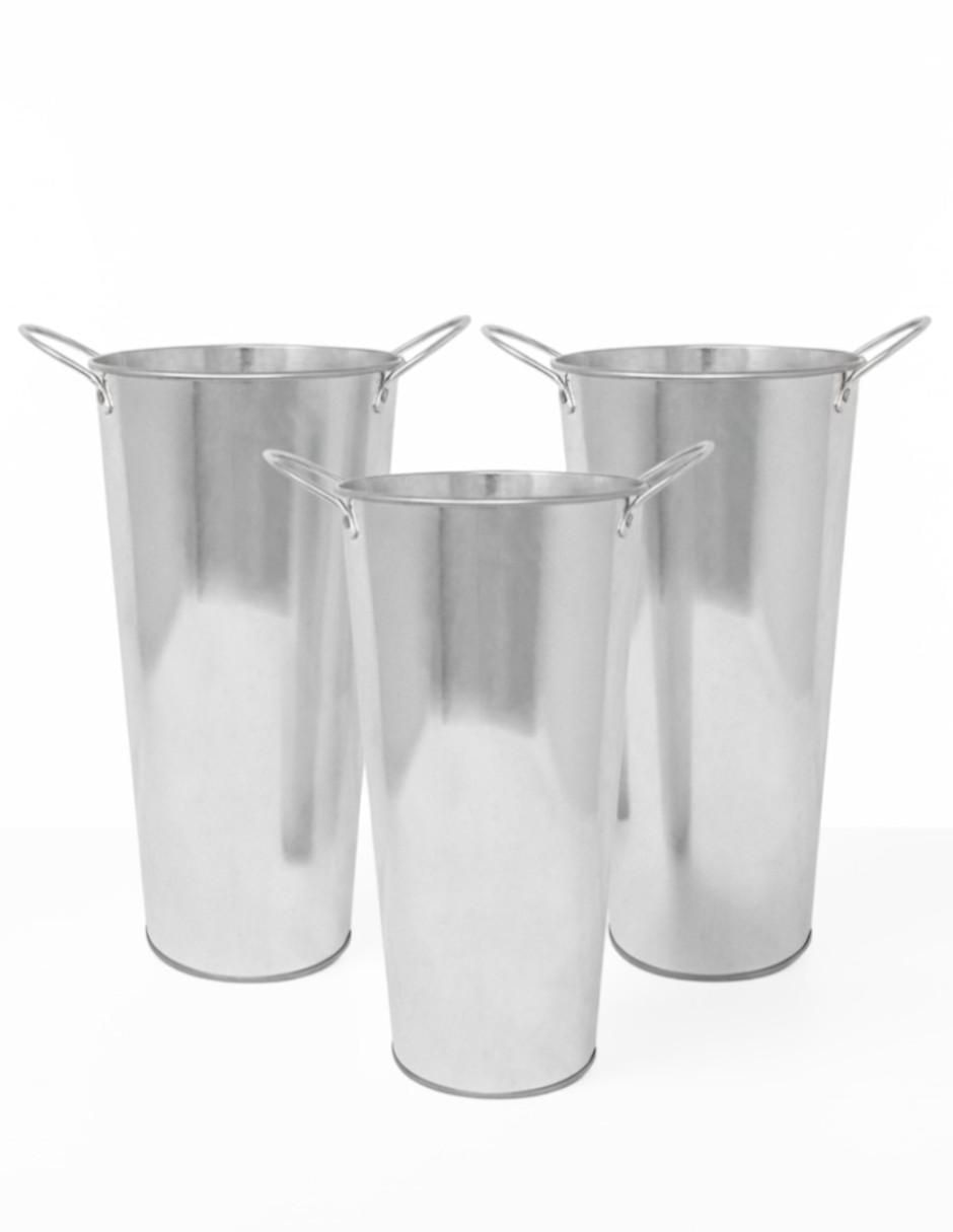 Set florero plata de metal 1