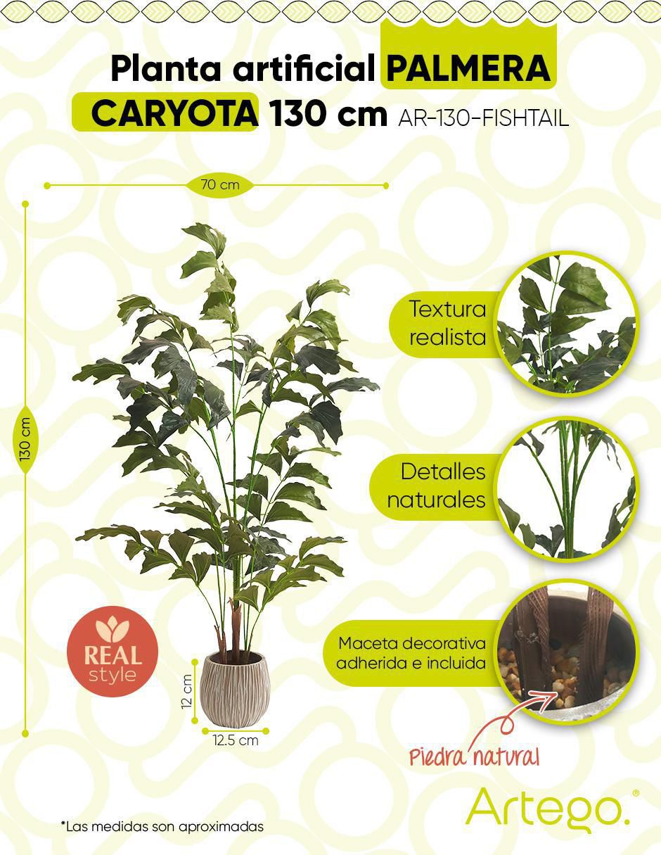 Planta palmera Caryota Fishtail 130 cm con maceta 9