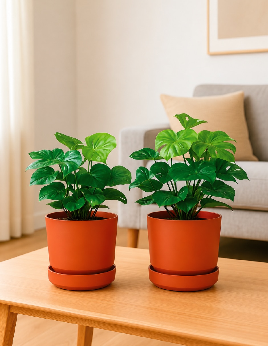 Set maceta terracota de Plástico con sistema automático de riego 4
