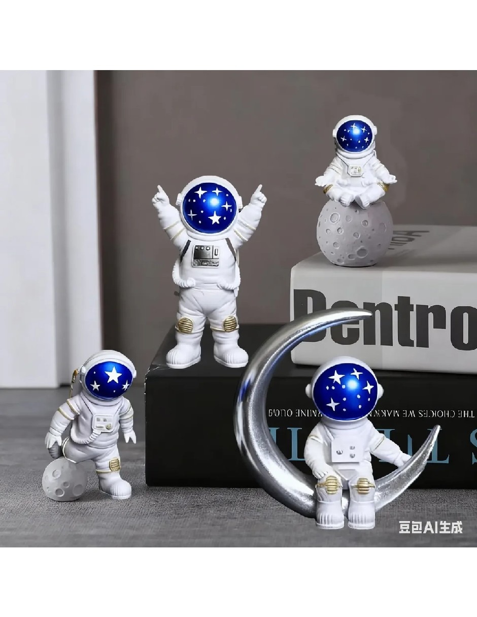 Set de figura decorativa astronauta de resina 2