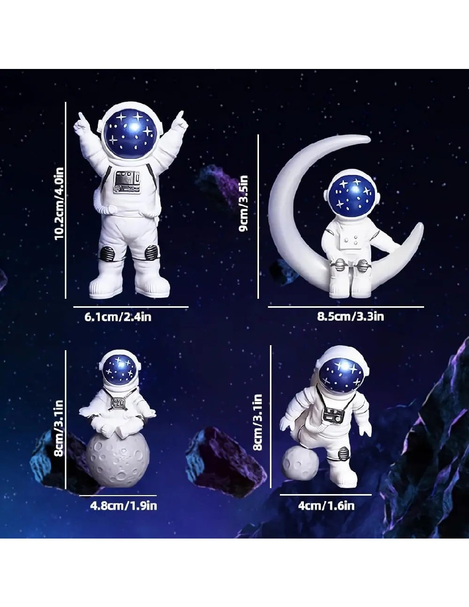 Set de figura decorativa astronauta de resina 3