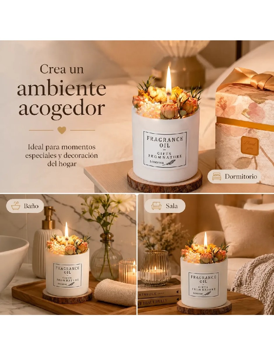 Vela aromática 3 piezas aroma floral 5