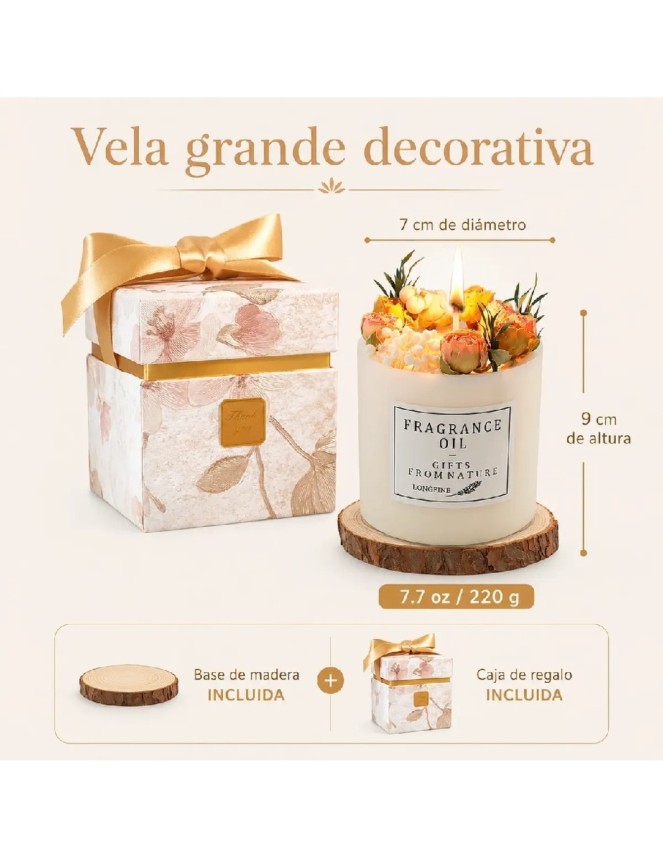 Vela aromática 3 piezas aroma floral 6