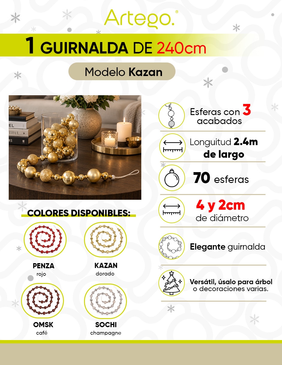 Guirnalda línea abundance kazan 70 esferas pequeñas con esfera 240cm 5